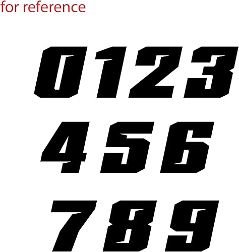 Miniatura 7 de MC MOTOPARTS 3 unids pegatinas de números personalizados carreras vinilo calcomanías día MX Dirt Bike Motocross 3-10 pulgadas T25 para PW50 DR-Z50