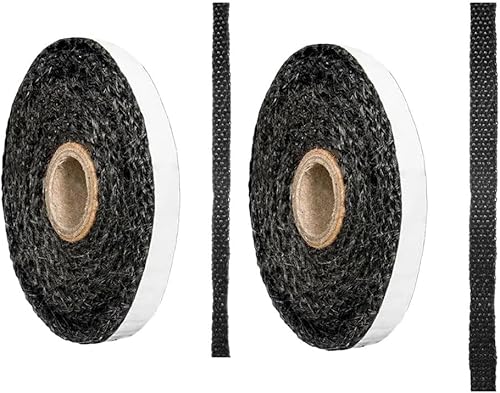 Miniatura 2 de FORINC Junta Puerta Estufa Cuerda Plana De Fibra De Vidrio para Estufa, Autoadhesiva, Sellado De Vidrio, Alta Temperatura, Color Negro, Junta Cuerda