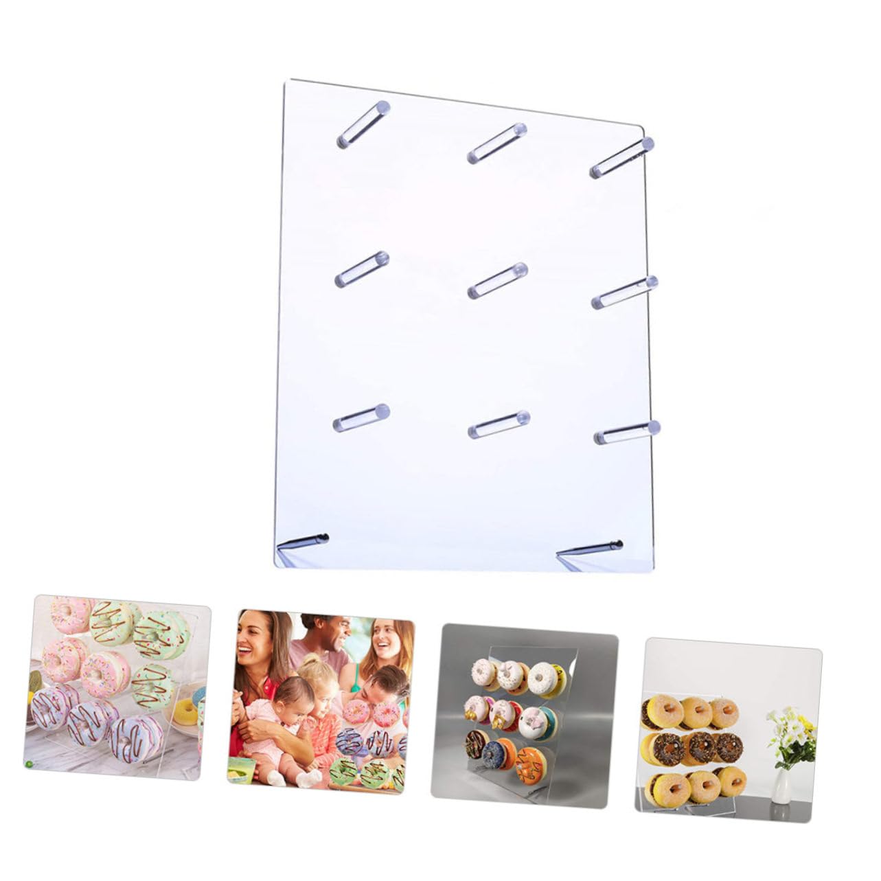 DECHOUS 1pieza Soporte De Donuts De Acrílico Transparente Para Decoración De Fiesta y Bakery Para Cumpleaños y Bodas