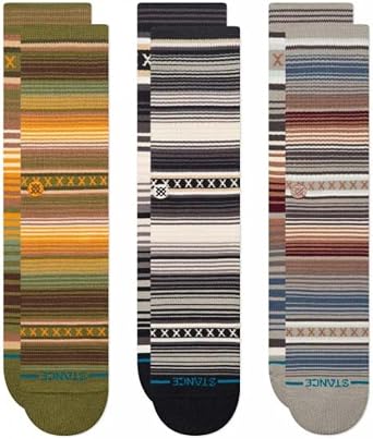 Stance Curren 3 Pack Socks Striped Multi Patterned Calf Socks