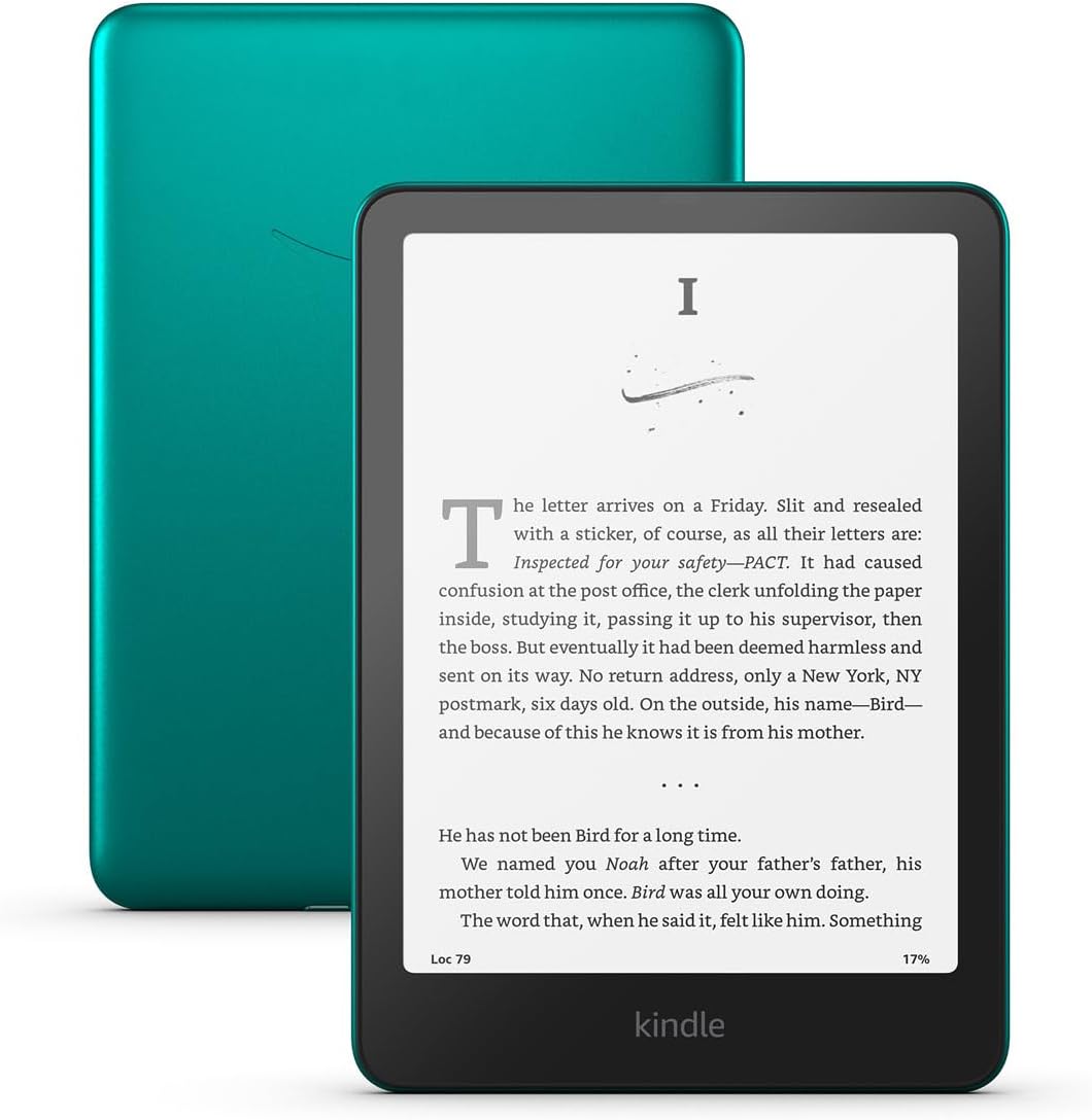 Kindle Paperwhite Signature Edition 32GB (newest model) – 20% faster with auto-adjusting front light, wireless charging, and weeks of battery life – Metallic Jade