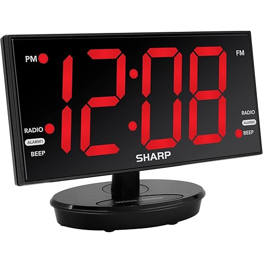 Sure! The shortened title for the product could be: SHARP Digital Alarm Clock - LED Display, FM Radio