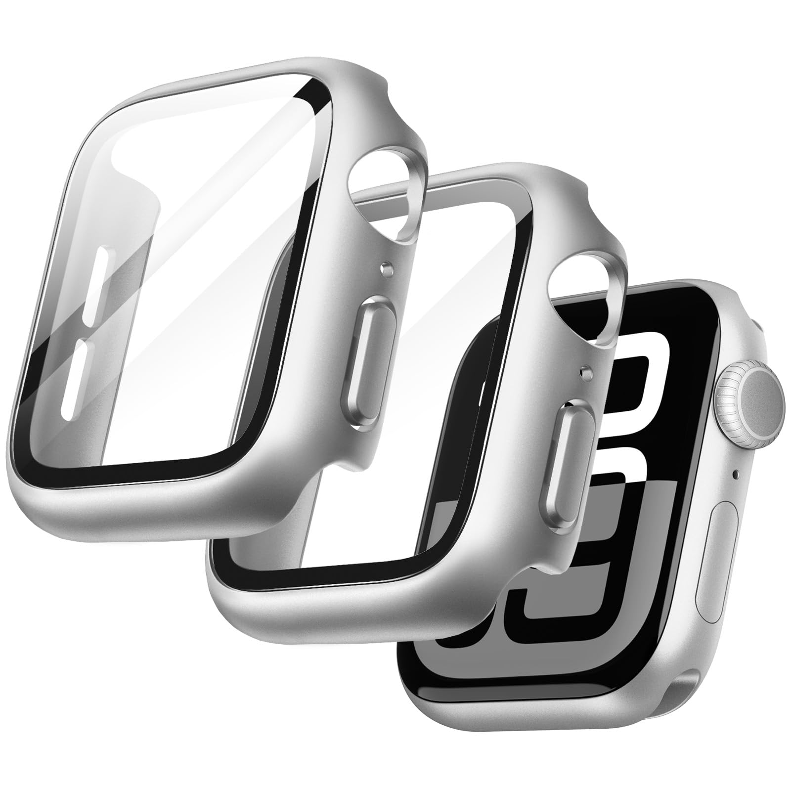 JETech Case with Screen Protector for Apple Watch Series 11/10 46mm, Overall Protective Cover, Built-in Tempered Glass Film High Sensitivity, 2 Pack (Black) — view 17