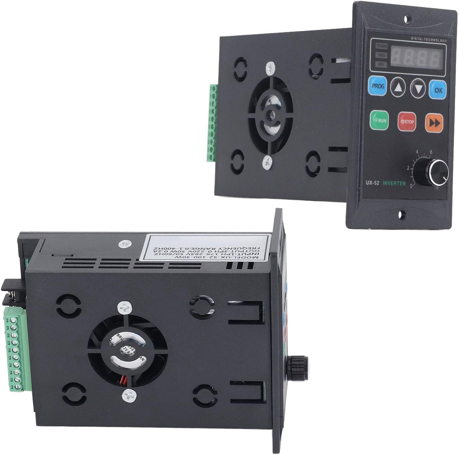 30W Digital Frequency Converter Single Phase 176 264V to Three Phase 0 Output Mini Motor Inverter with LED Display for Industrial Machinery CNC Equipment PC Flame Retardant