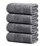 Tens Towels Pack of 4 Extra Large Bath Towels 30 x 60 Inches, 100% Cotton, Larger & Lighter Weight, Quicker to Dry, Super Soft and Absorbent, Perfect for Bathroom, Dark Grey