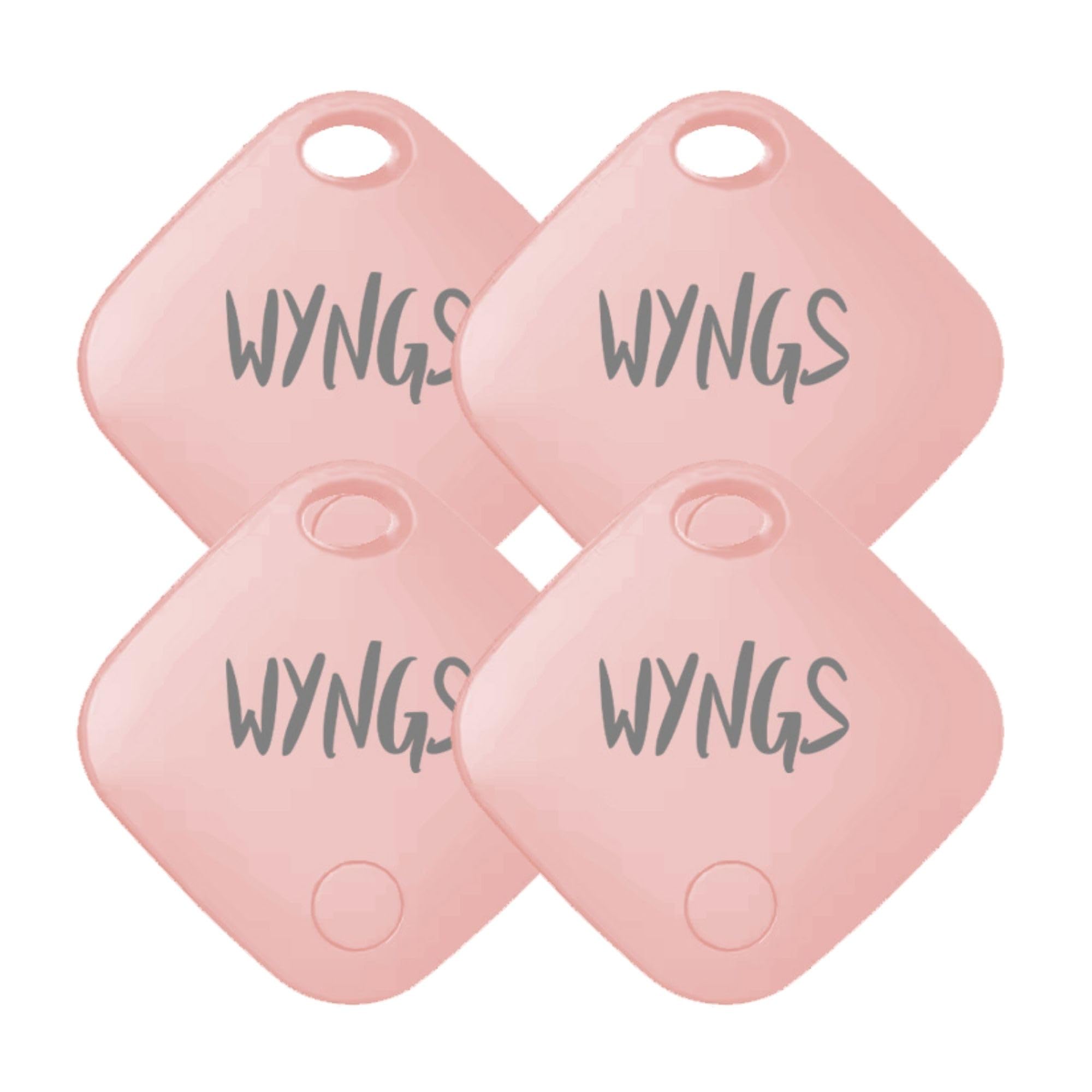 WYNGS Smart Air Tag, Porte-clés Intelligent (Compatible Uniquement avec iPhone) - Rose - Lot de 4