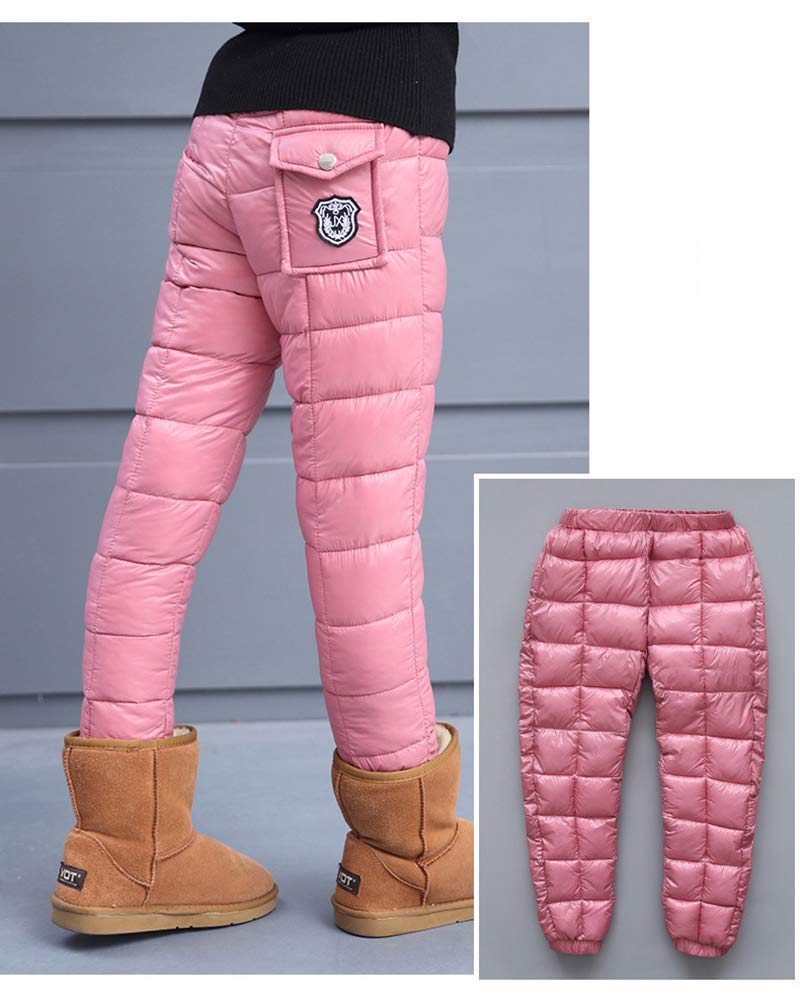 DAIHAN Pantaloni Invernale da Neve Per Bambini Ragazze Pantaloni da Sci Pantaloni Termici Imbottiti in Piuma Pantaloni Casual Caldi