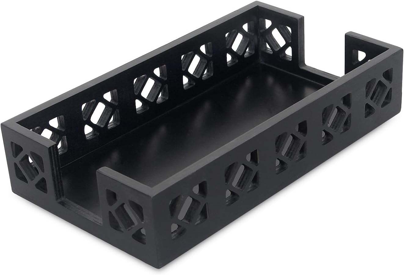 Amazon.com: NOKI Guest Towel Napkin Holder: Black Border Glass Bathroom ...