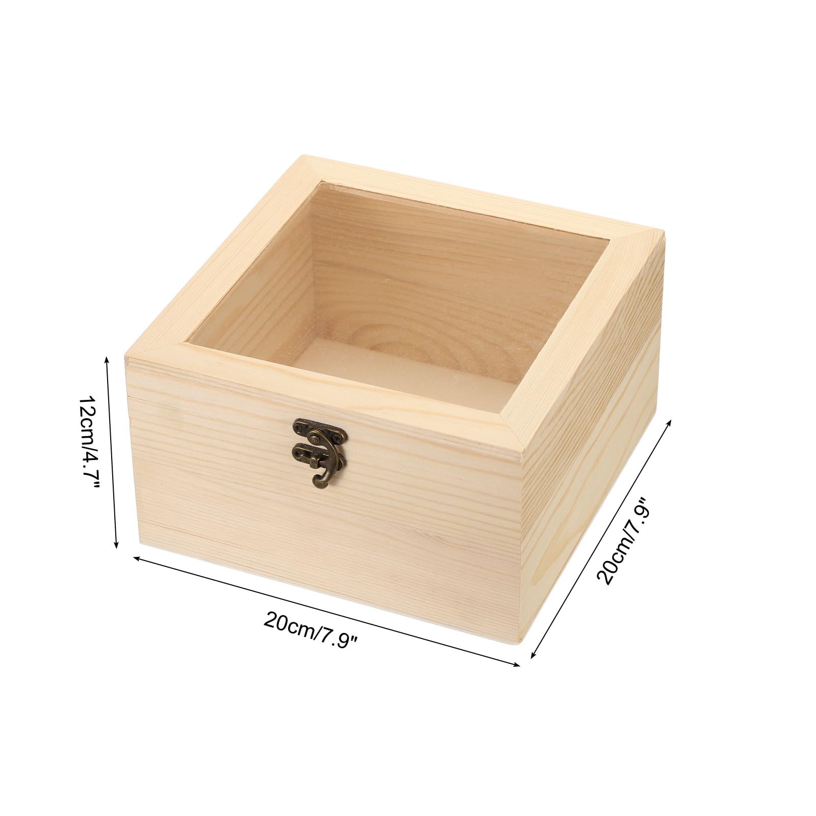 QUARKZMAN Caja de Exhibición de Madera sin Terminar 20x20x12cm