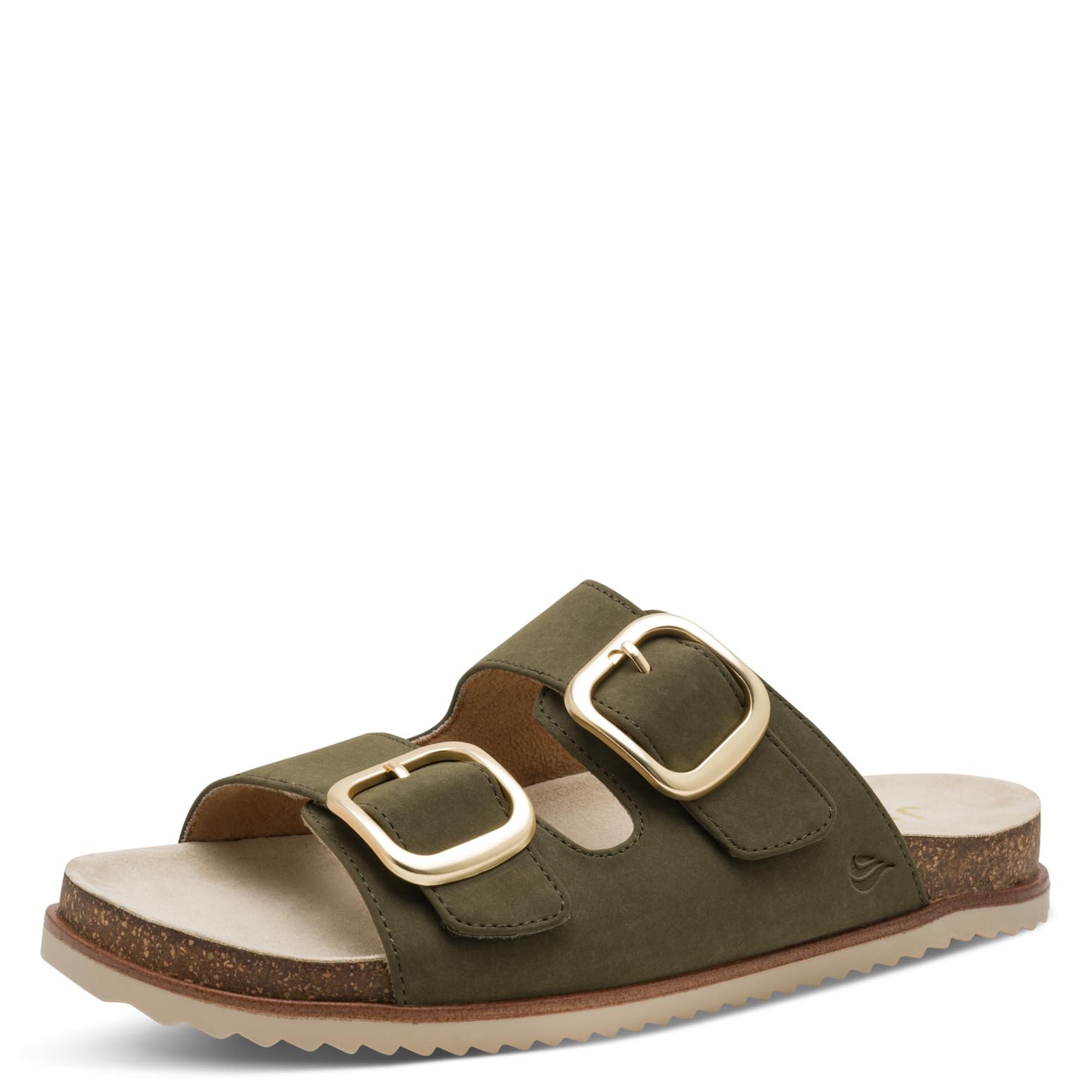 Jana Women's Mule Flat MultiAdj+Vegan Platform, Olive, 42 EU