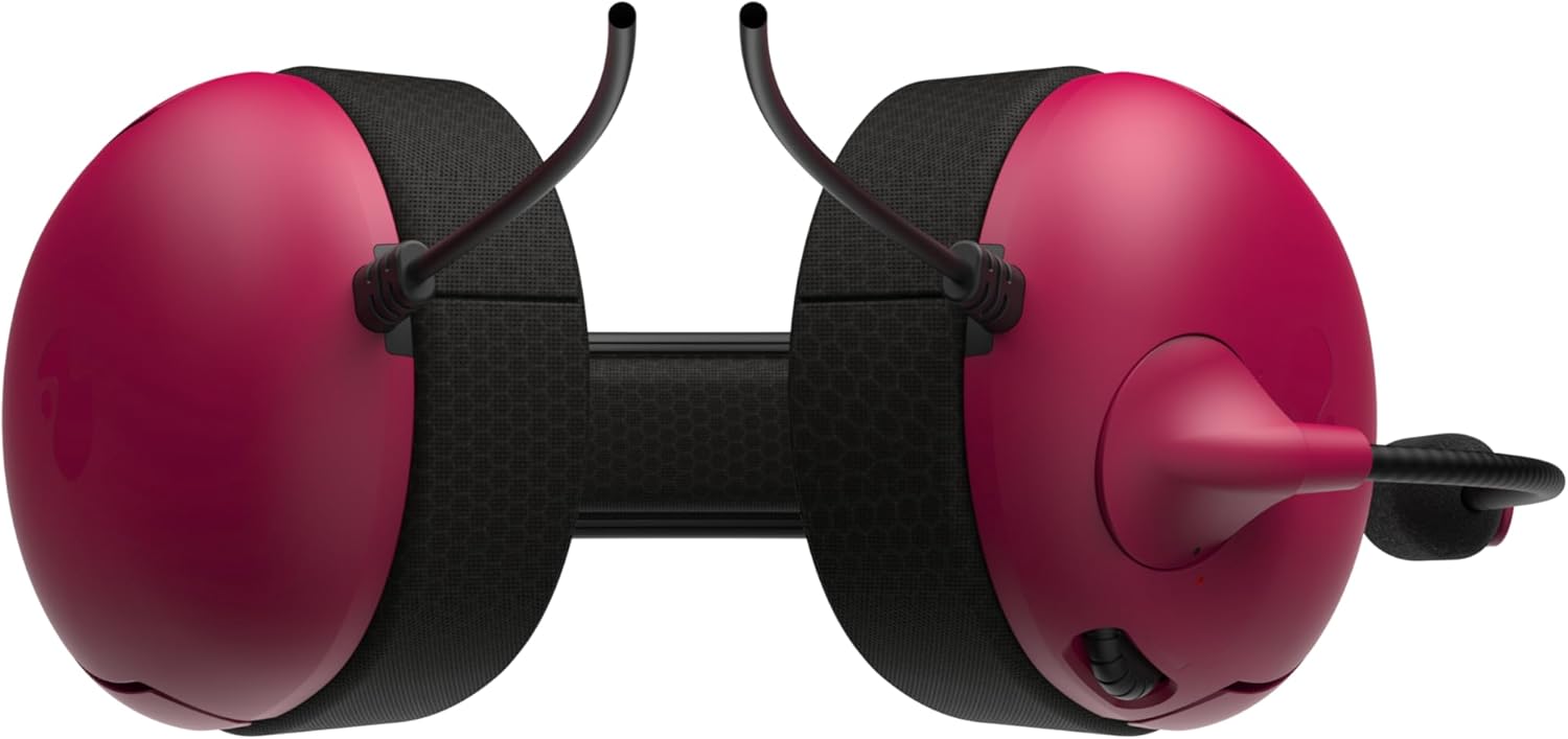PDP AIRLITE Wired PlayStation 5 Headset with Noise Cancelling Boom Microphone: PS5/PS4/PS3 Console/PC (Cosmic Red)