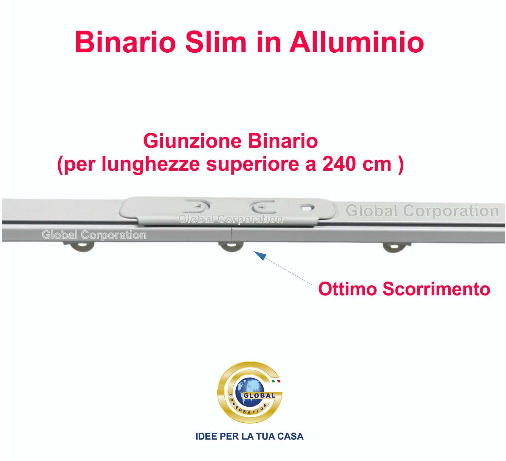 Binario per tende a soffitto in alluminio bianco nero argento con scorrevoli da interno bastone per tendaggi tenda su misura moderni scorrimento movimento manuale strappo zineffa (320 cm, NERO)