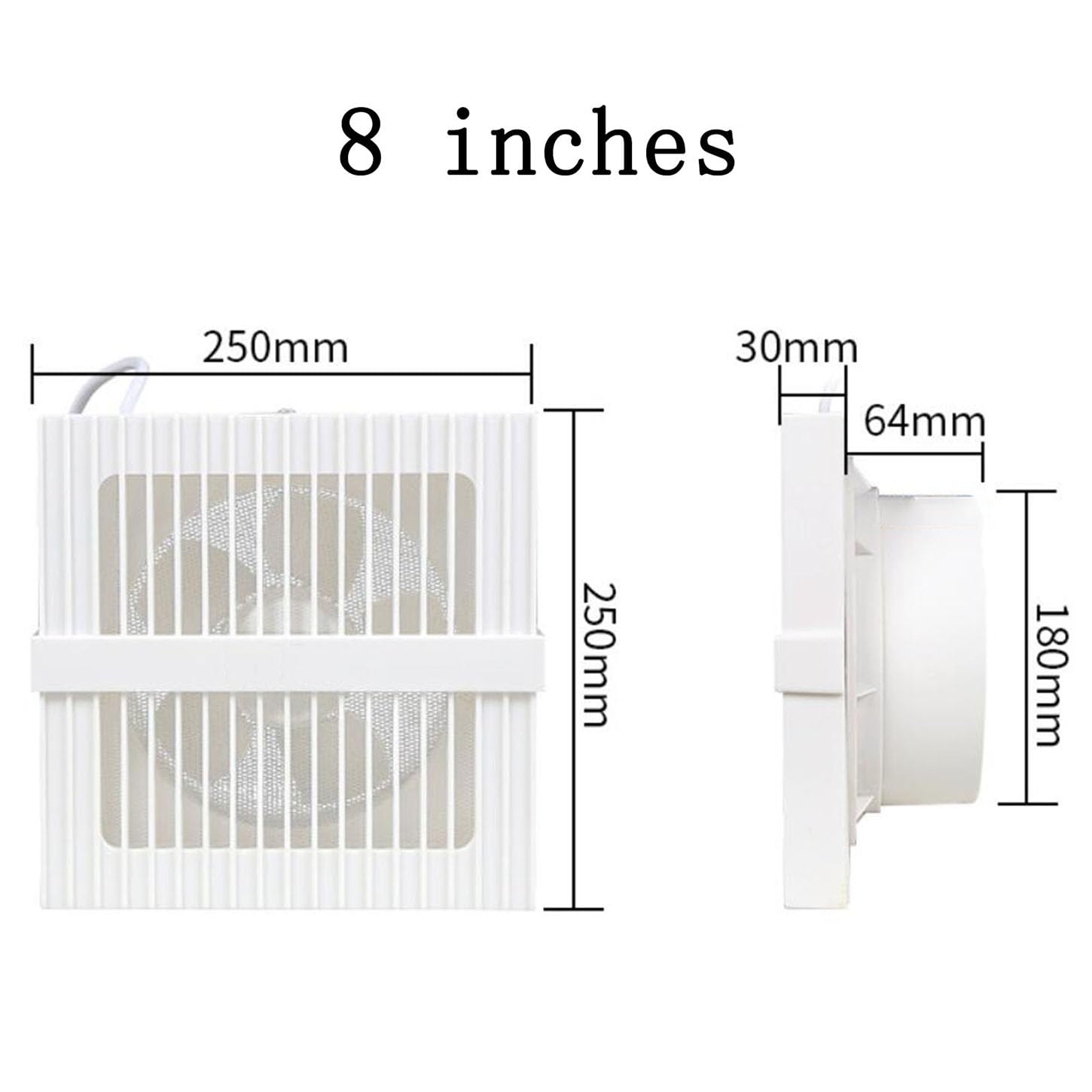 Extractor Cocina,220V Ventilador Extractor De Aire,Protector contra Sobrecalentamiento,Extractor Baño Silencioso,para Lavadero,Ático, Garaje Rejillas Dextractor,Fácil De Instalar,8 Inches