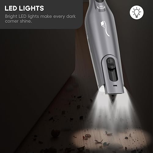 Miniatura 3 de Aspiradora de mano recargable, aspiradora de mano ligera, inalámbrica, potente succión, vacío de un solo toque, luces LED, gran taza de polvo para