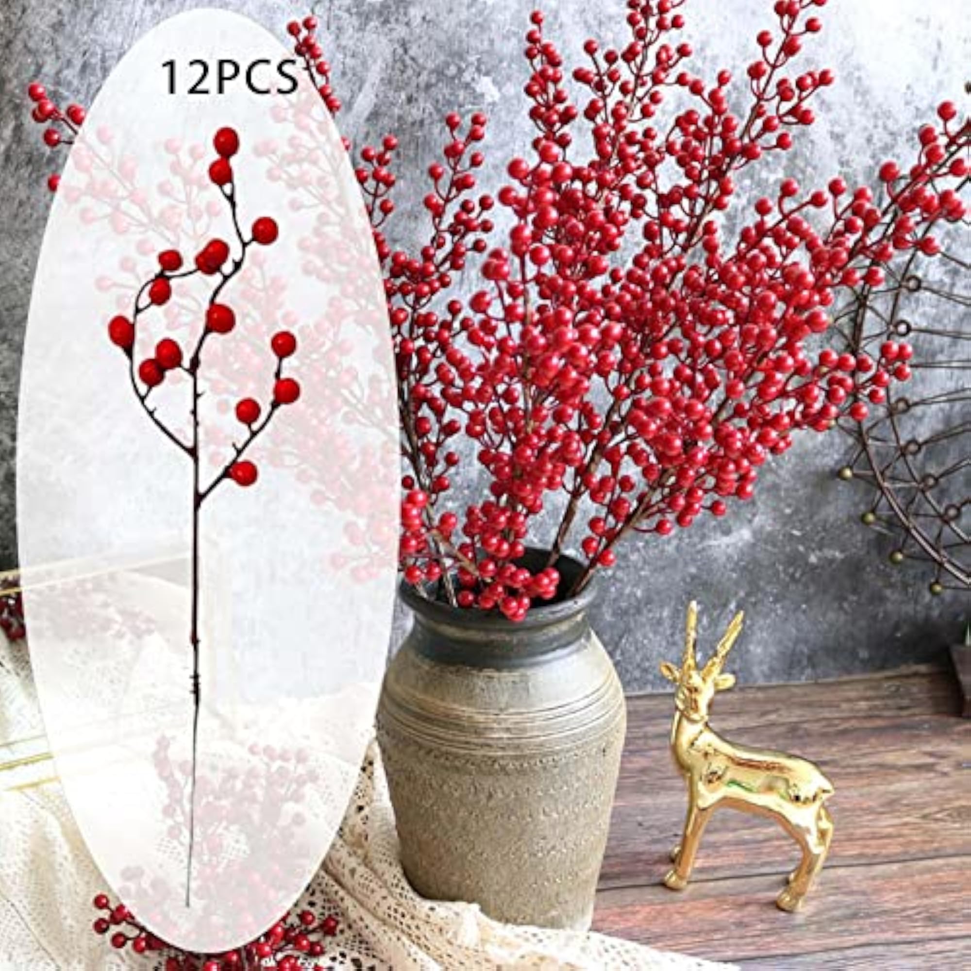 Christmas Artificial Flower Berries Branches for Wedding Decor
