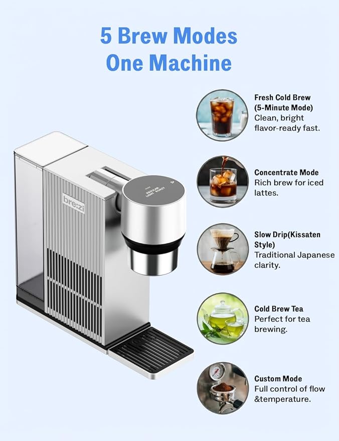 Cafetera Cold Brew Automática, Capacidad 1L, Control de Temperatura y Limpieza Automática miniatura 9