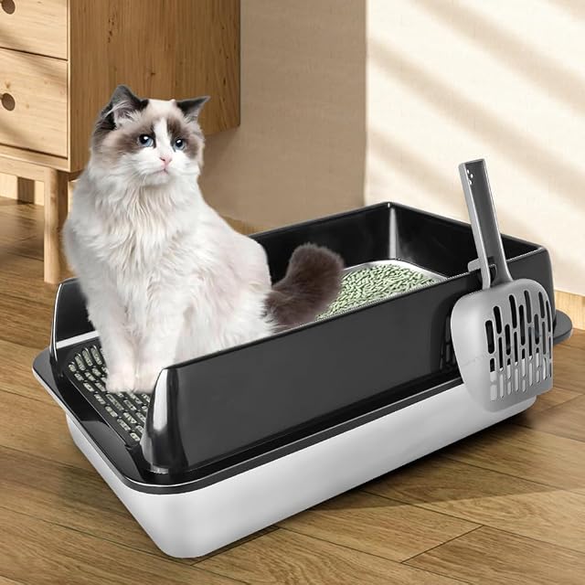 Foto 6 de 8 de Bandeja XXL de Arena para Gatos de Acero Inoxidable, Arena para Gatos, Bandeja de Arena para Gatos…