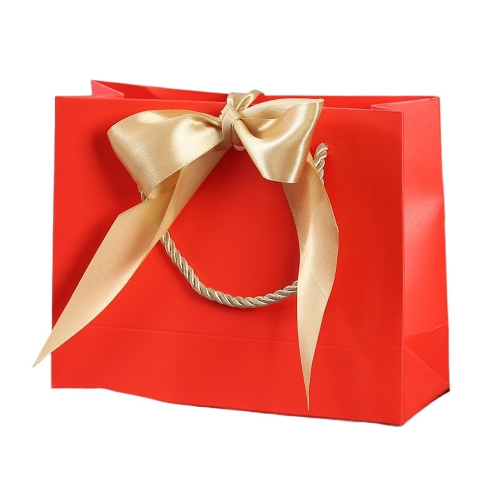 Bolsas de Papel con Lazo, Bolsas for Compras de Boda con Asas, Bolsas for empaquetar Ropa, cosméticos y Joyas.(Red,10PCS_35X30X10CM)