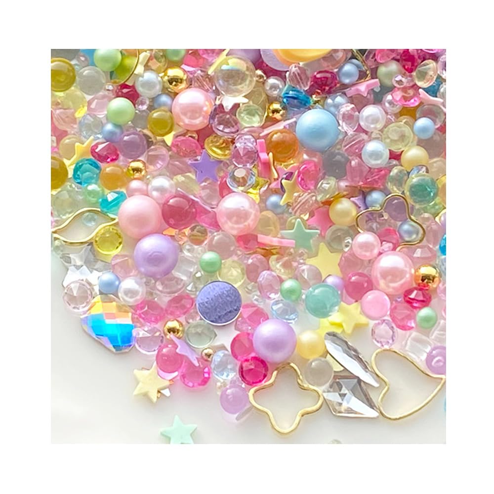 レジン 封入 パーツ 素材 シャカシャカ ホログラム ガラス パーツ パール ミックス キッズ キラキラ ゆめかわ 10ｇ rp-351 GreenRoseYumi
