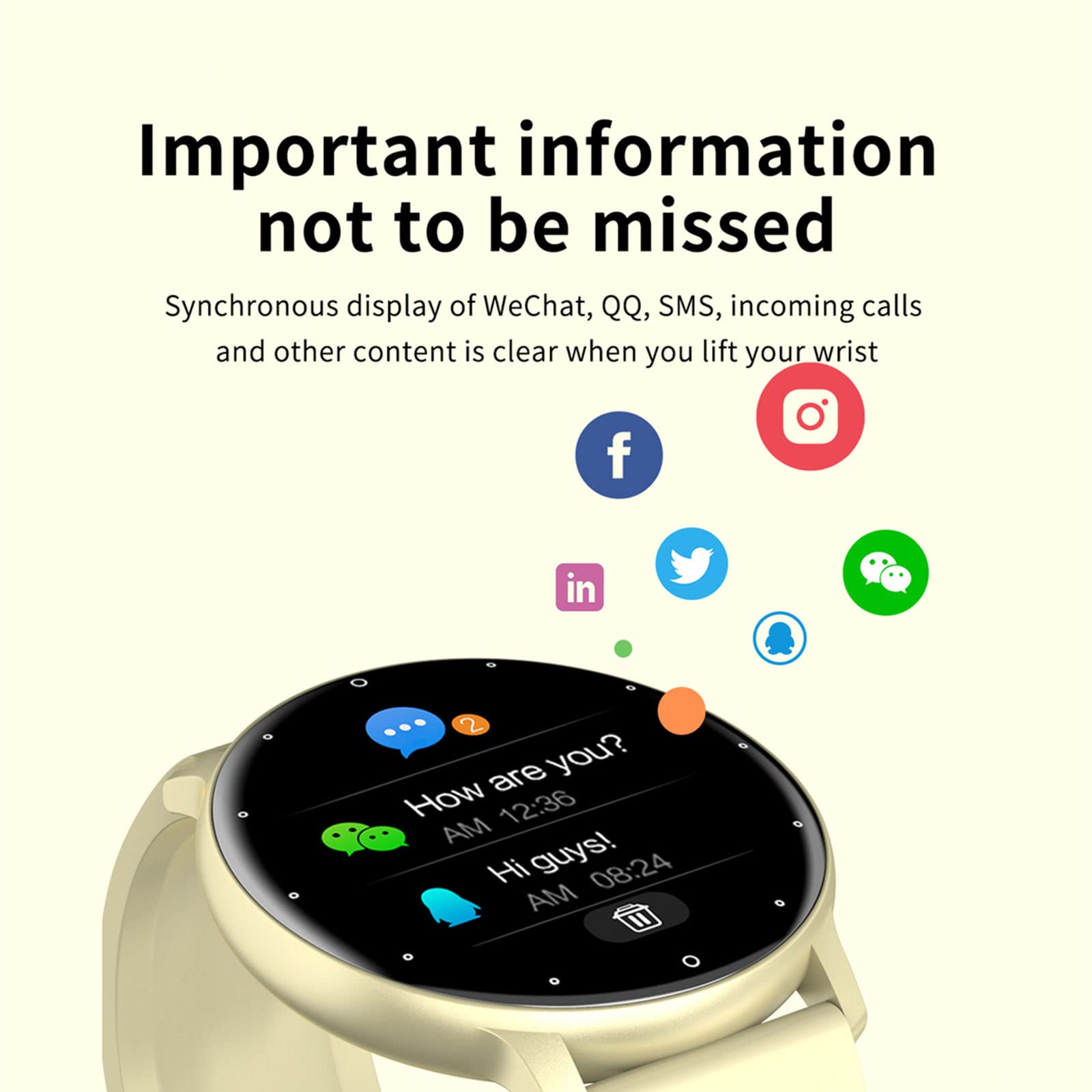 Neue Bluetooth Smart Watch.Full Touchscreen IP67 Wasserdichte Sport Fitness Uhr für Android/iOS, mit Pulsmesser, für Männlich Weiblich