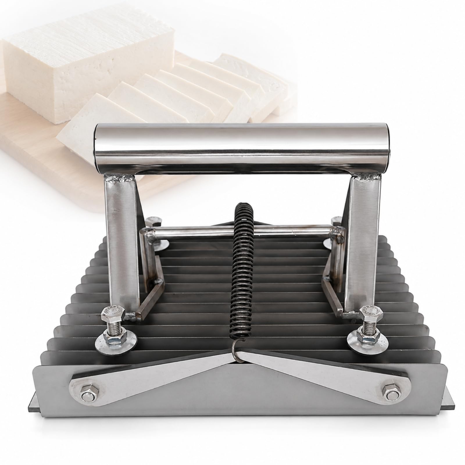 YXZQLOZ Stainless Steel Adjustable Tofu Cutter,Tofu Slicer for Uniform Slices, Cuts Up To 20cm X 13cm for Home Kitchen, Hotel and Restaurant Cooking