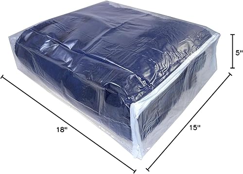 Miniatura 3 de Juego de 5 bolsas de almacenamiento de vinilo transparente con cremallera de 15 x 18 x 5 pulgadas