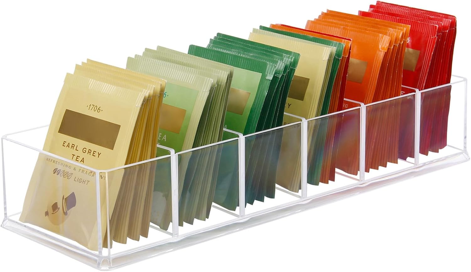 Amazon.com: VOCMUGY Tea Bag Organizer, Acrylic Tea Bag Holder, Clear ...