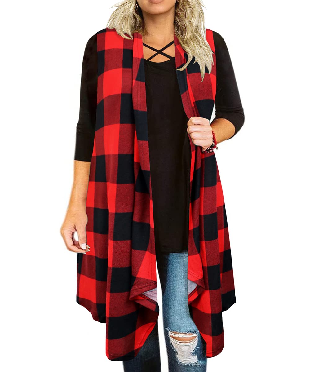 CARCOS Plus Size Cardigan for Women Solid Color Star Plaid Striped Open Front Tops XL-5XL