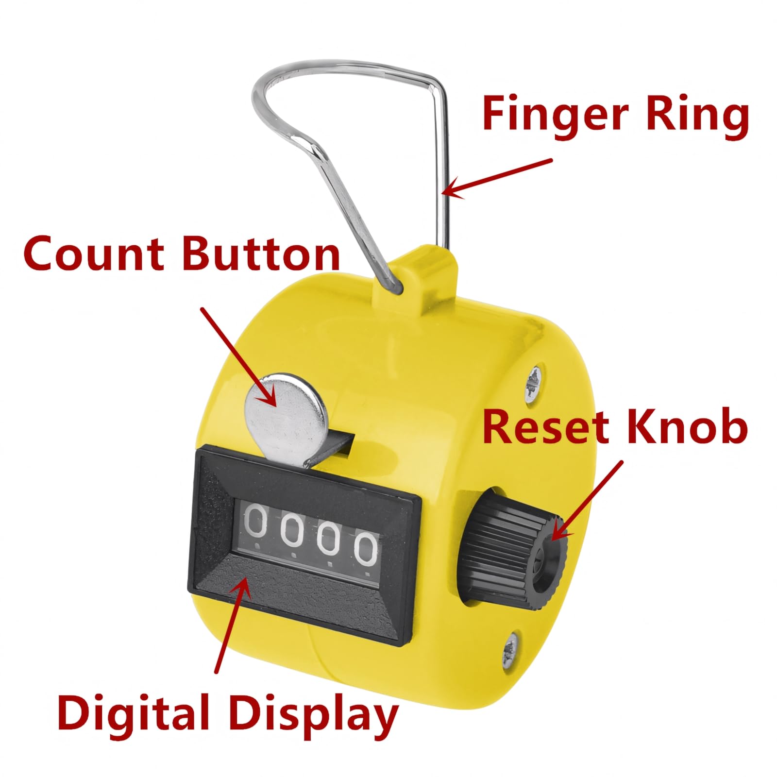 GOGO 1 Pezzi Contatore Manuale, Contatore Contacolpi in Plastica Portatile a 4 Cifre,Tally Counter per Golf/Allenatore/Scuola/Eventi/Contare/Sport