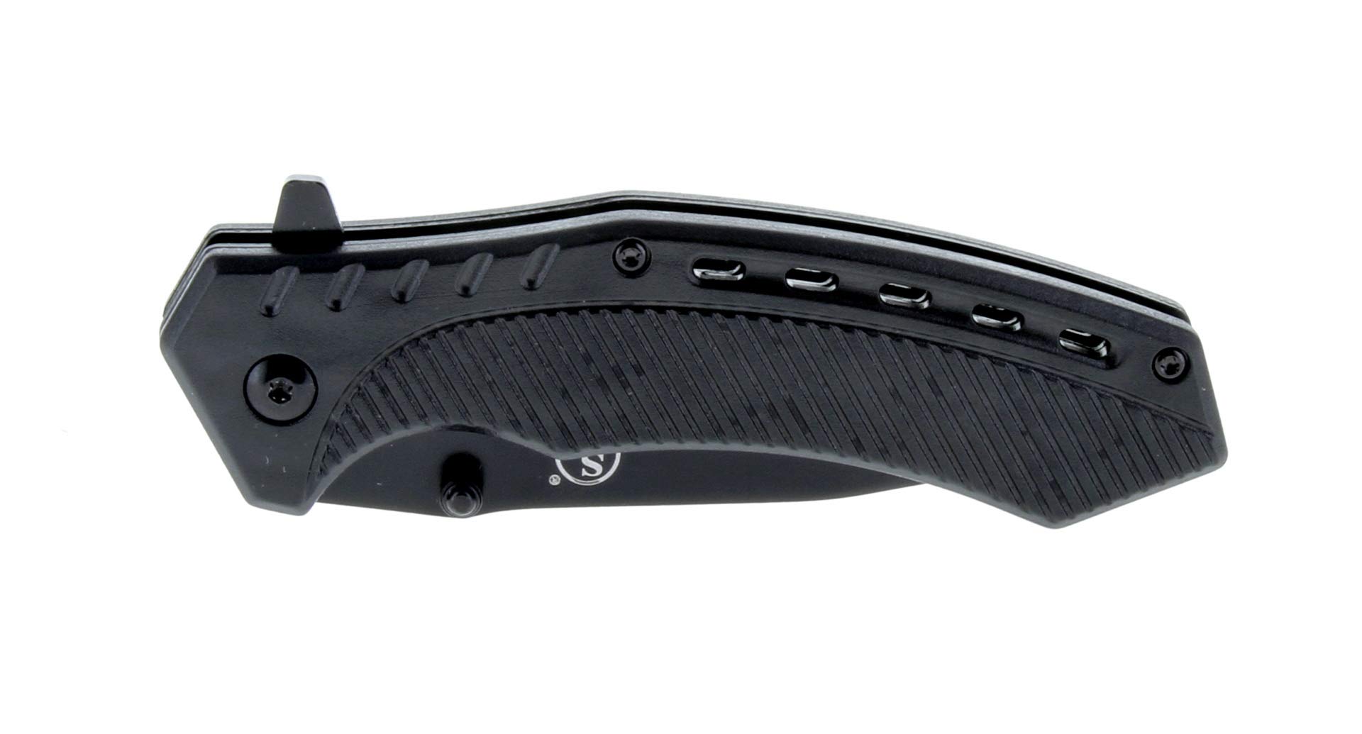 SE Spring Assisted Drop Point Folding Knife with Black Design - KFD20028