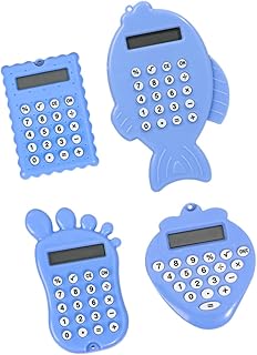 Tofficu 4 peças de meias de calculadora para estudantes chaveiro feminino presentes de estudante bolsa de menina pingente acessório de aprendizagem escolar display LCD calculadora de exame calculadora de desenhos animados calculadora abs