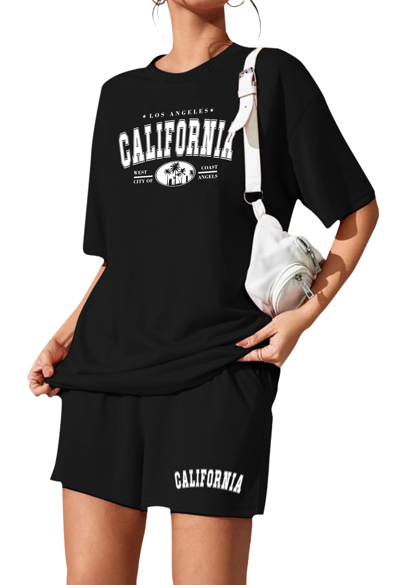kshs Women's Cotton Printed Night Suit Set of Top & Shorts (S, Black)-picture-32