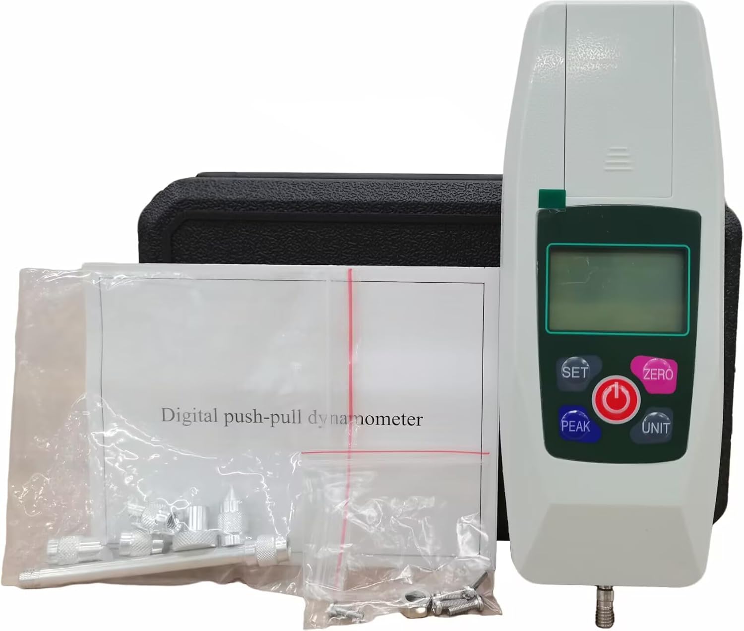 Digital Push and Pull Dynamometer Portable 50N Force Gauge High Precision LCD Measuring Instruments Thrust Pressure Meter 50N Units N kg lb Oz