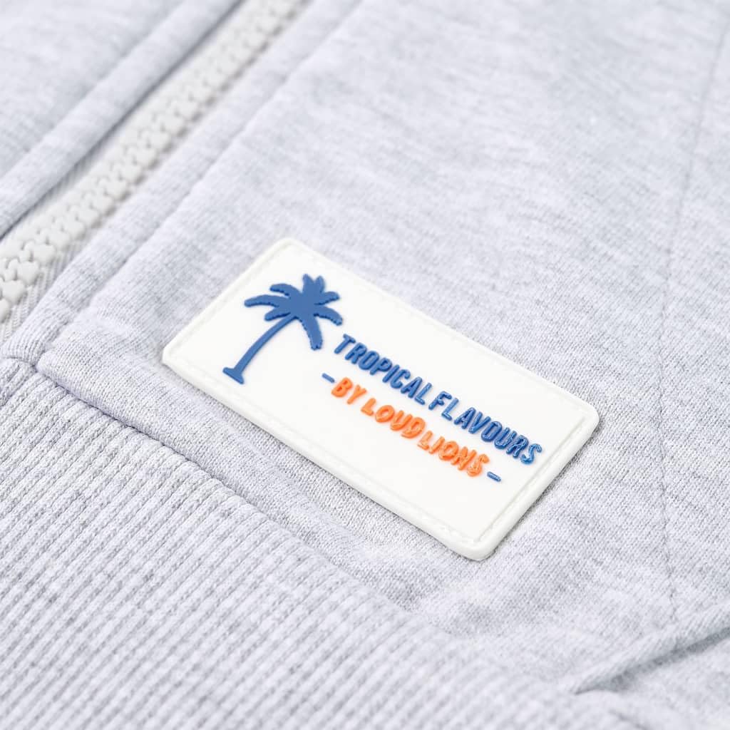 Felpa con cappuccio per bambini con chiusura lampo, blu scuro melange, 80% cotone, taglia per bambini, con polsini a costine, due tasche, maglione quotidiano per scuola, tempo libero e