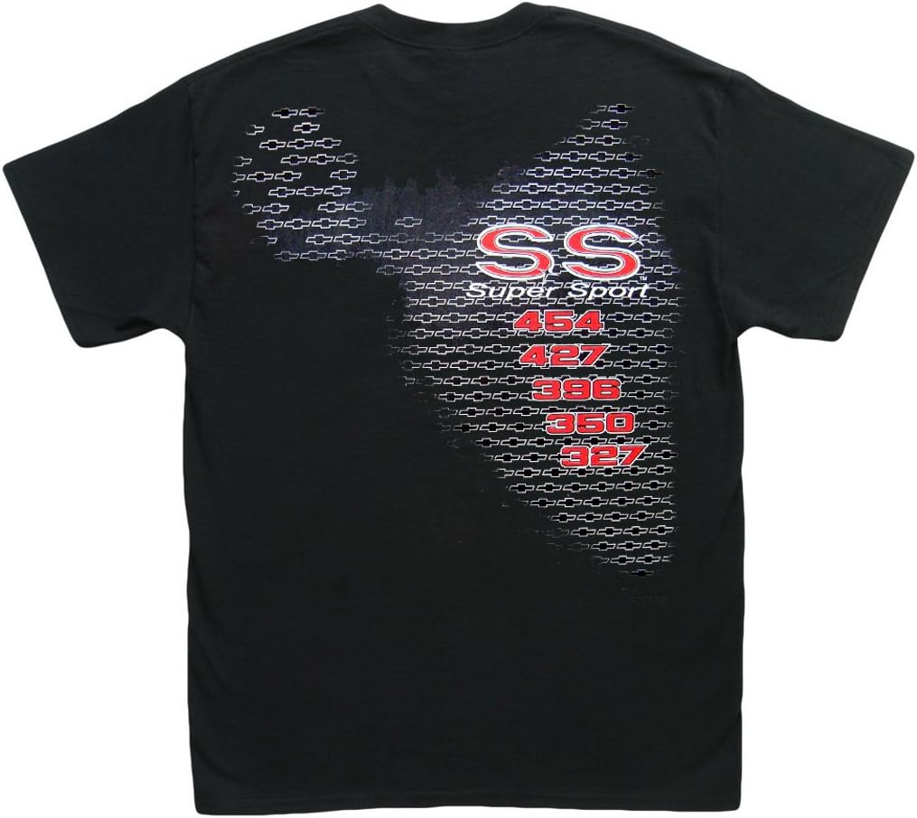 SS Super Sport Black T-Shirt: Chevy Camaro Chevelle Nova Monte Carlo
