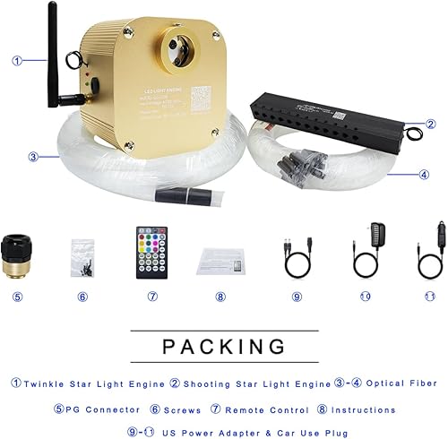 Miniatura 6 de Luces ópticas de fibra óptica de 16 W con control de aplicación, música y centelleo, 3354M