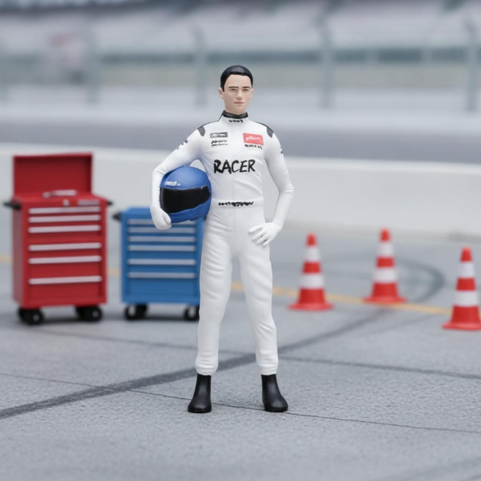 de Carreras Miniatura Figura Coleccionable Muñeco Estatuilla Resina con Traje Ajustado Detalle Pose con Mano en la Cintura Adecuado