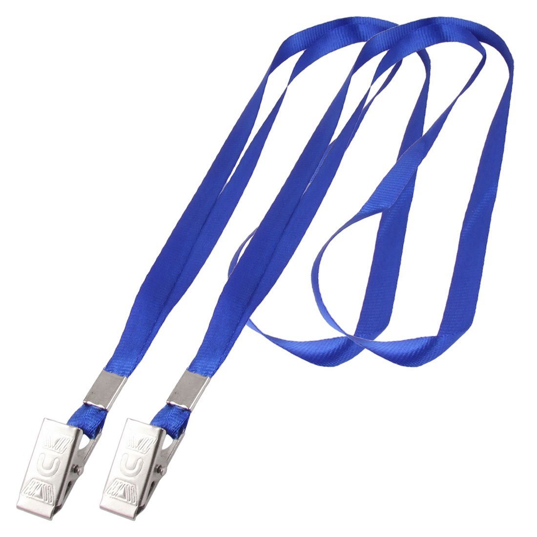 Ubersweet® Imported 5 Pcs Metal Clip Royal Blue Lanyard Neck Strap for Card Holder