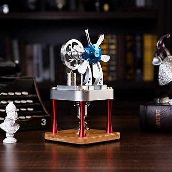 Sunnytech Hot Air Stirling Engine Motor Model Science Physics Toy Home Office Desk Decor Kit M16-CF