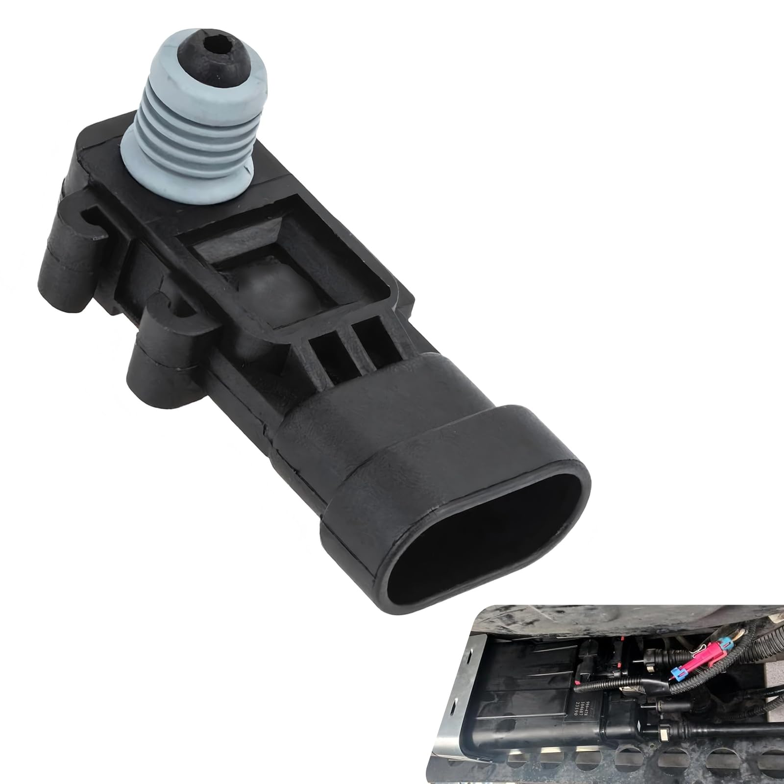 Fuel Tank Pressure Sensor, Sensitive Reaction Fuel Vapor Pressure Sensor, OE #16238399, 9377680, 09377680, 16196060, Compatible with Delphi 3rd Generation (Black)