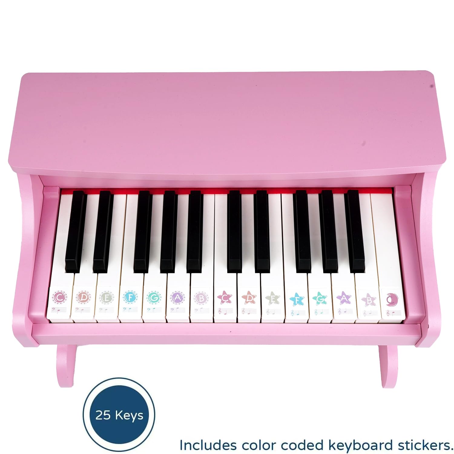 JUYOUNGA Kinder Klavier Tastatur Spielzeug - 25 Tasten Digitalpiano für Kinder, Mini Musik Lerninstrument Spielzeug, Holz Klavier für Kleinkinder Mädchen Jungen