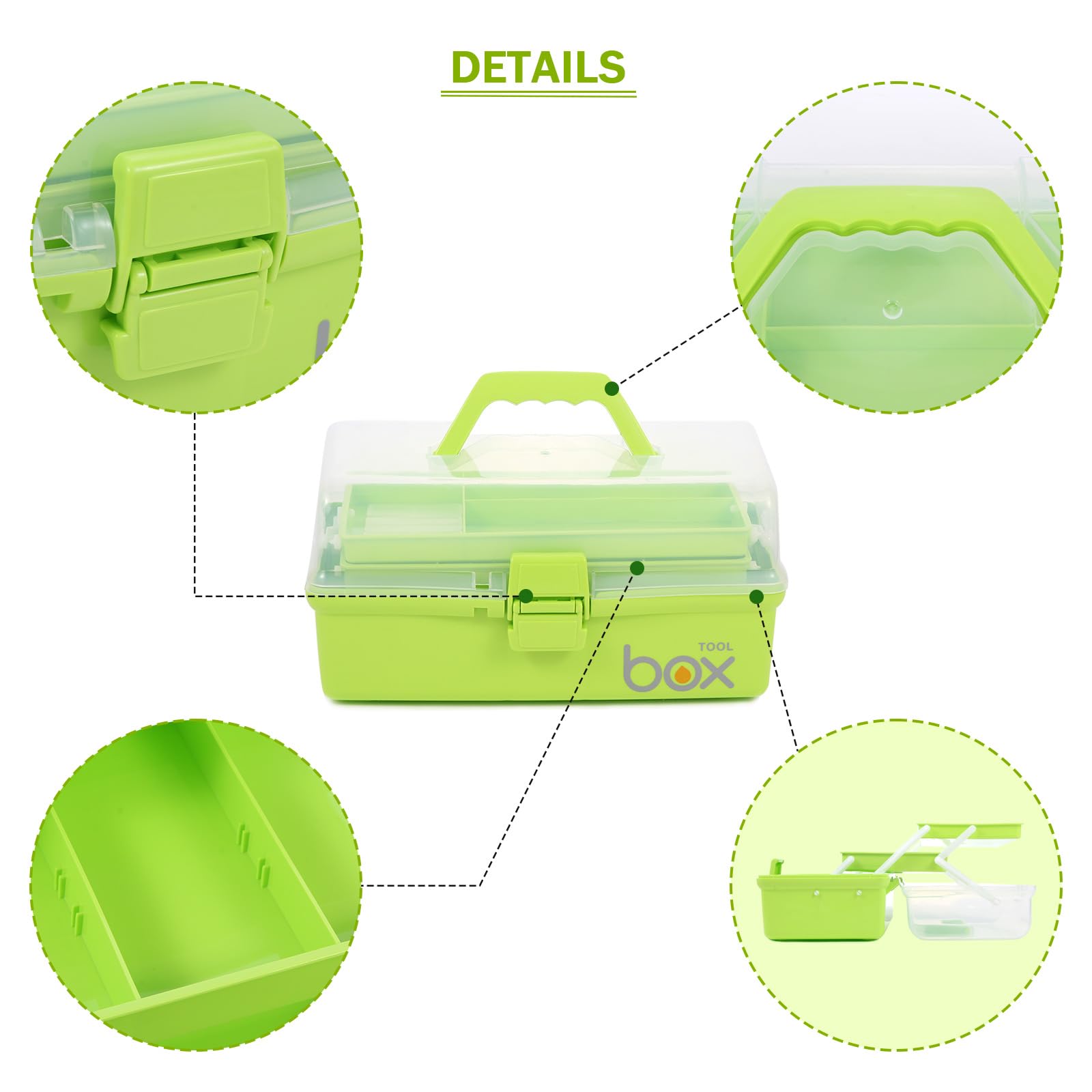 Boîte de rangement pour boîte à couture, outils à main, médicaments, outils de quilting, accessoires pour cheveux et boîte à couture - verrouillable pour matériel de bricolage et tri LEGO