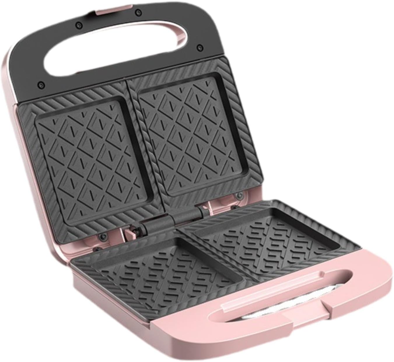 Sandwich Maker Multifunction Breakfast Machine Grill Waffle Iron with Non-stick Surface Made of PP Material Fast And Convenient Suitable, Pink