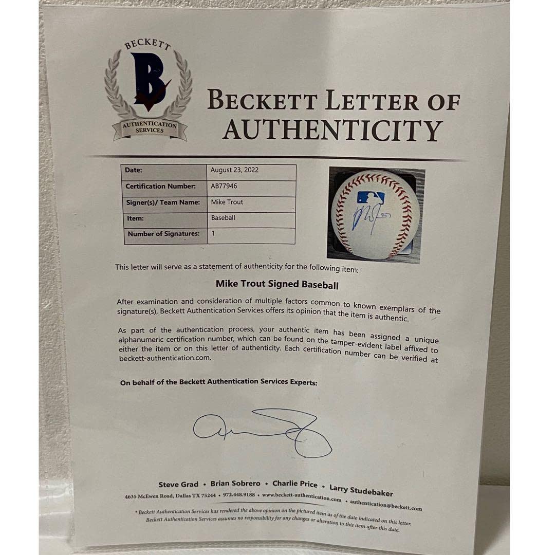 Amazon.co.jp: エンゼルス マイク トラウト 直筆サインボール Beckett