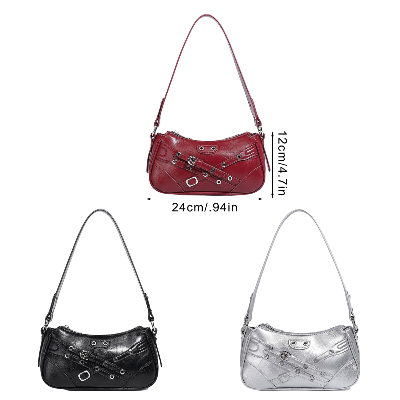 Bolso de hombro para mujer, de piel sintética, a juego, para axilas, otoño, invierno, axilas, compras, para uso diario, para mujer, bolso de mano de piel sintética a juego para viajes