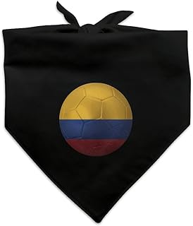 Colombia Flag Soccer Ball Futbol Football Dog Pet Bandana - Black