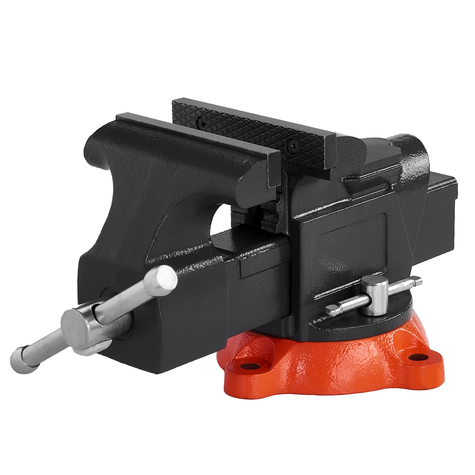 VEVOR Morsa Apertura Massima Ganascia 127 mm Base Bloccaggio Girevole 360° Ferro Nodulare per Carichi Pesanti