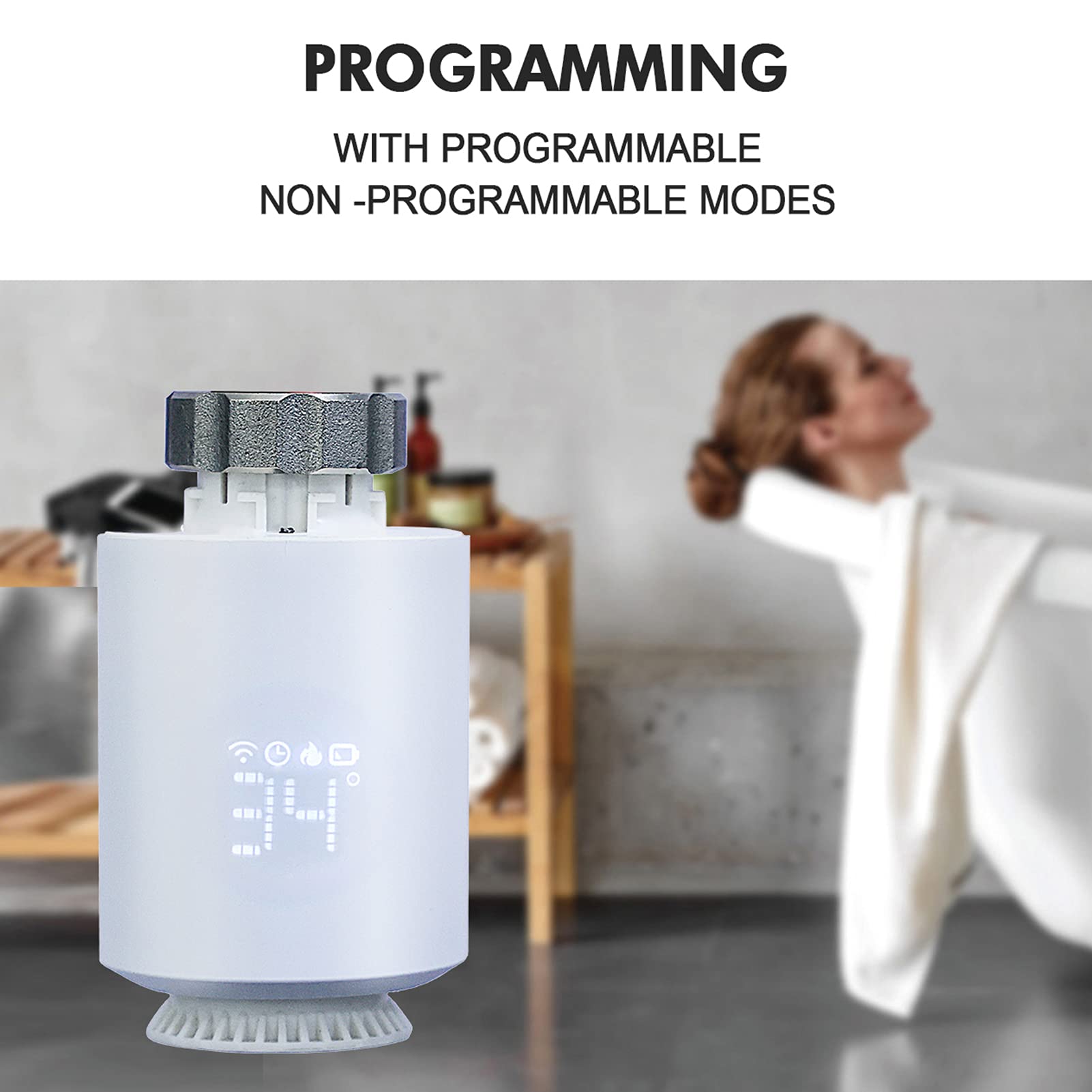 Compatibile con Alexa e Assistant per il controllo vocale a mani libere. Valvola termostatica intelligente che può essere controllata dal telefono prima di tornare a casa.