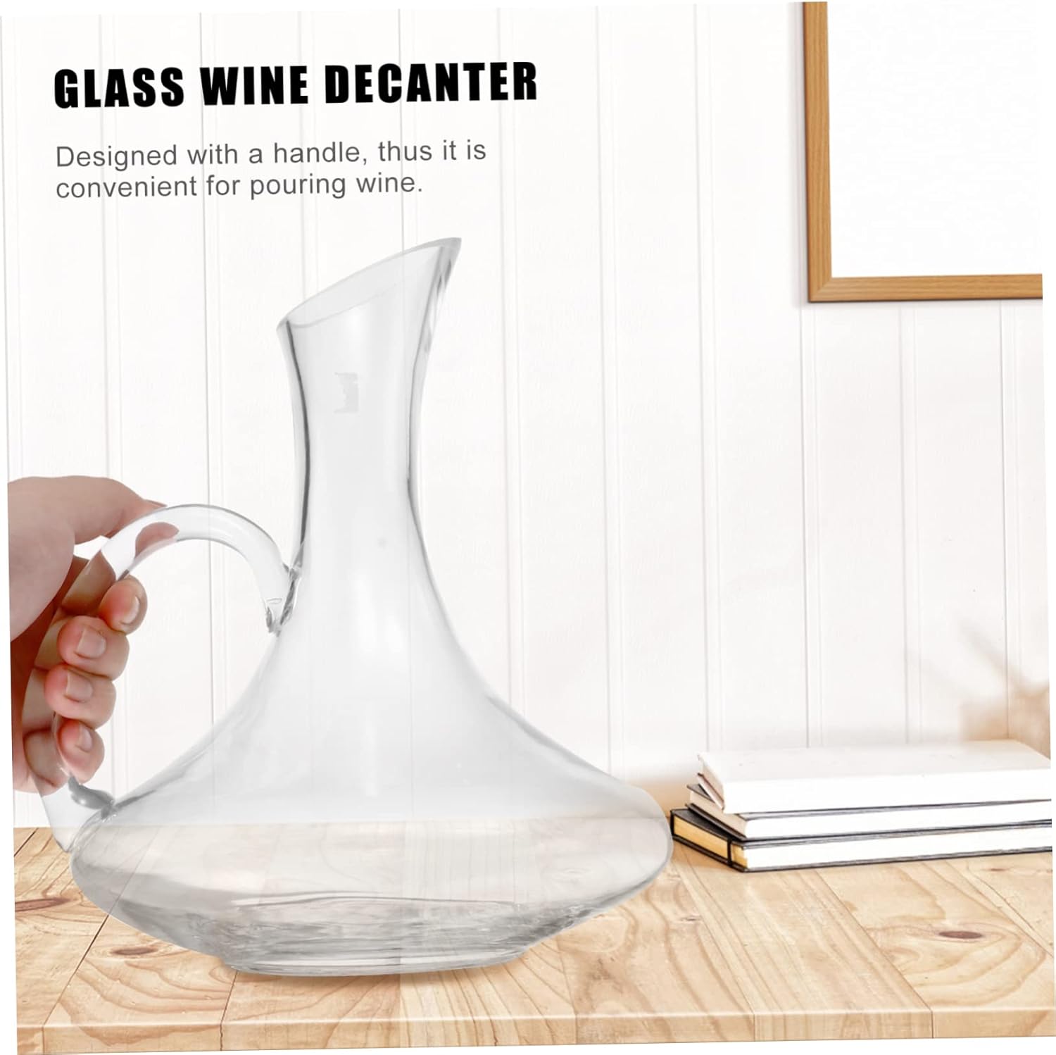 Crack Glass Wine Decanter with Handle Transparent Creative Red Wine Pourer for Home Bar Explosion Resistant Liquor Decanter Bottle Elegant Design for Easy Pouring and Gift Giving