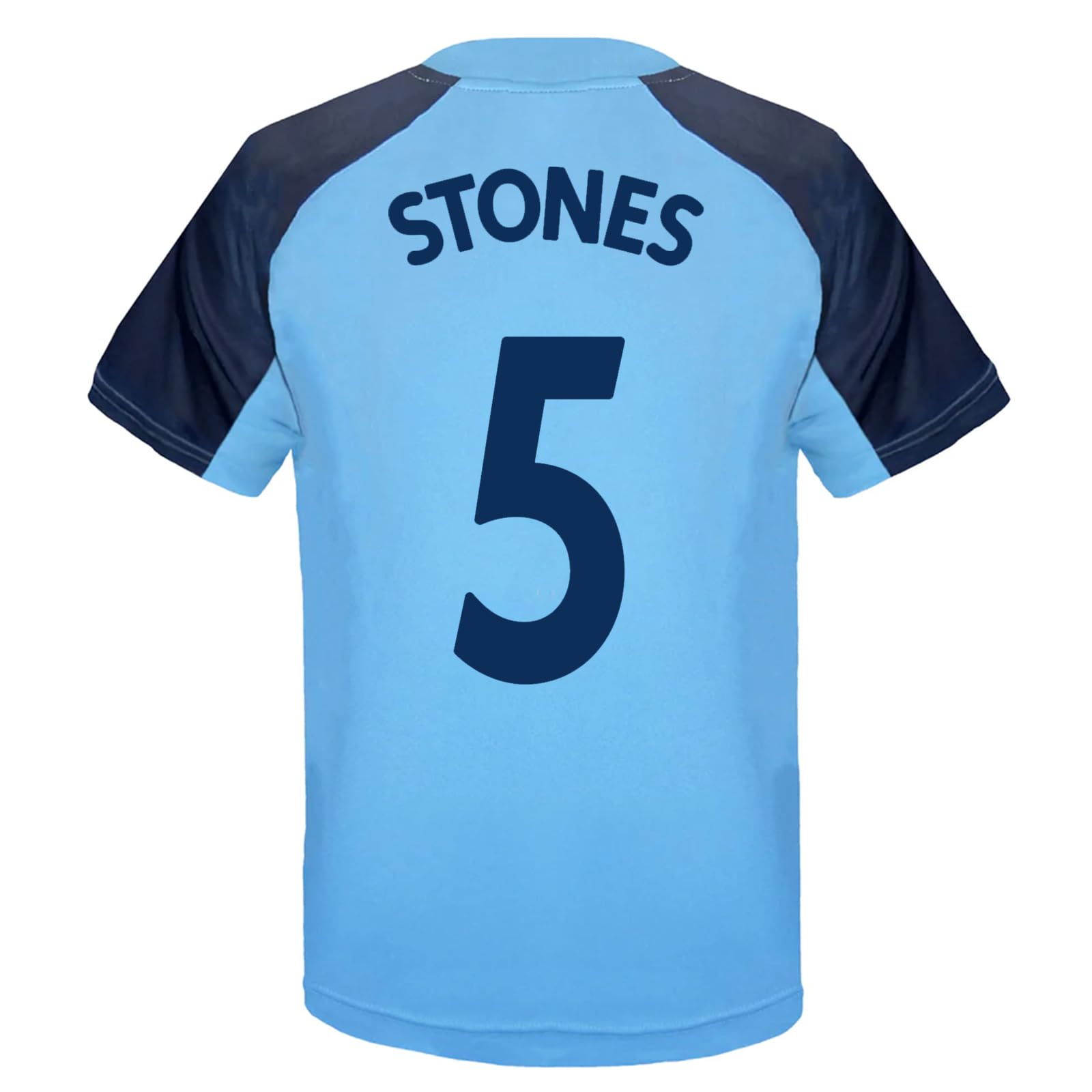 Manchester City Boys Sky Blue Crest Stones F.c. Stones 5 Poly T-Shirt Sky Blue 12-13 Years